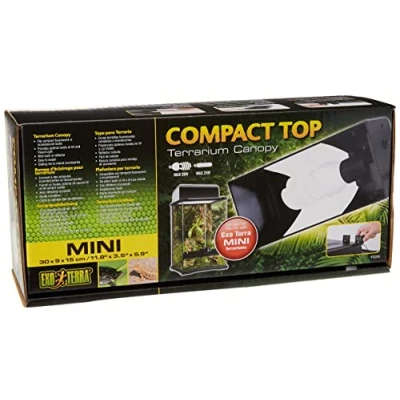 Image de Exo Terra Couvercle de terrarium compact pour 1 lampe, avec réflecteur, 30 x 9 15 cm, douille E27, noir