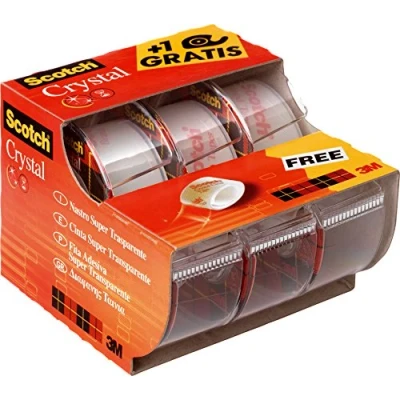 Afbeelding van Scotch Crystal Tape, Rekverpakking, 19 Mm X 7.5 M, 2 Rollen + 1 Gratis Tape