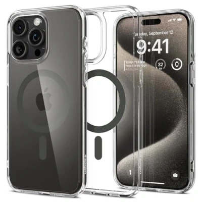 Afbeelding van Spigen Ultra Hybrid MagFit case voor iPhone 15 Pro Max Grijs