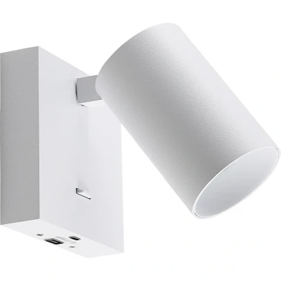 Afbeelding van CAN TILT wandspot, wit, 10 x cm, metaal, schakelaar, USB
