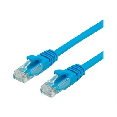 Image de VALUE Cordon de raccordement RJ 45 (M) pour 15 m UTP CAT 6a moulé, sans crochet bleu, RAL 5019