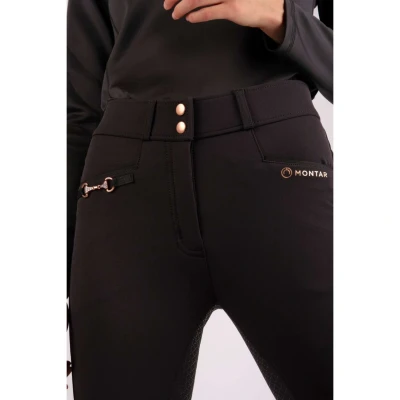 Afbeelding van Montar Rijbroek Molly Rosegold Highwaist Full Grip Zwart 40 Agradi.be