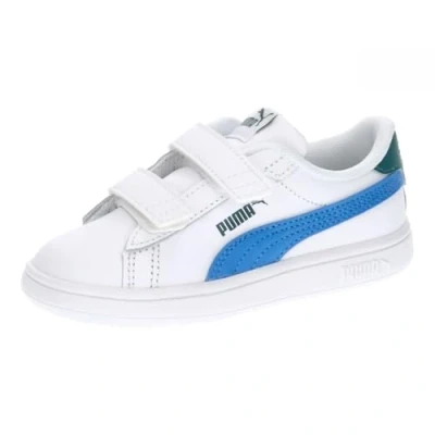 Afbeelding van Puma Smash 3.0 L V Inf, uniseks babysneakers, wit/blauw/groen (White Hyperlink Blue Cold Green)