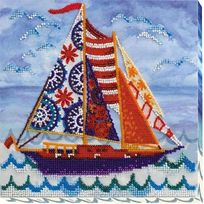 Afbeelding van Borduurpakket met KRALEN ABRIS ART PASSING WIND