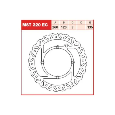 Afbeelding van TRW MST320EC Remschijf 260 3