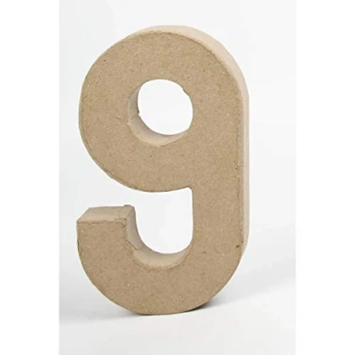 Afbeelding van Creative Cijfer 9 Papier mâché 20,5 Cm