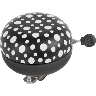 Afbeelding van Fietsbel Ding Dong M Wave ø80mm black with white fluorescent dots