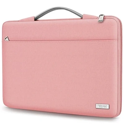 Afbeelding van TECOOL 15,6 inch laptoptas voor 15 HP Dell Lenovo Thinkpad Ideapad Acer Samsung Notebook Chromebook, pc hoes met handvat inch, roze