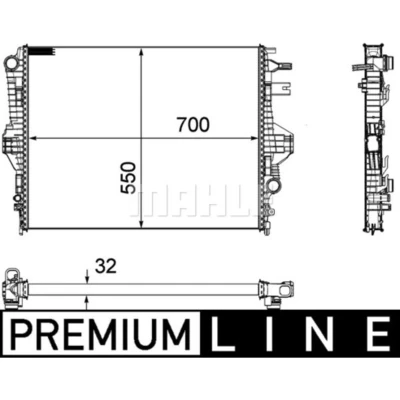 Afbeelding van MAHLE ORIGINAL CR 1184 000P Radiateur 700 550 32 Koelribben gesoldeerd VOLKSWAGEN: Touareg I