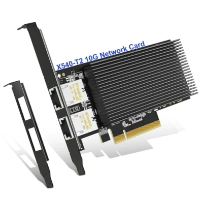Afbeelding van 10 GB Dual LAN Base T PCI e Network Card, Intel X540 Controller, NICGIGA Gbps Ethernet Adapter, 2 x RJ45 poort, 10G NIC ondersteunt Windows/Windows Server/Linux/Vmware/ESX