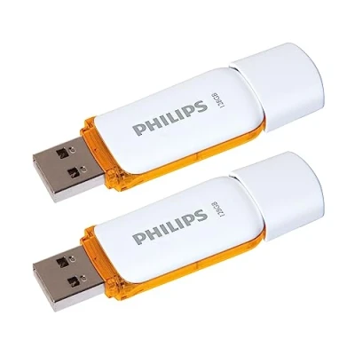 Image de Pack de 2 Clés USB Philips Snow 2.0 128 Go Blanc et Orange