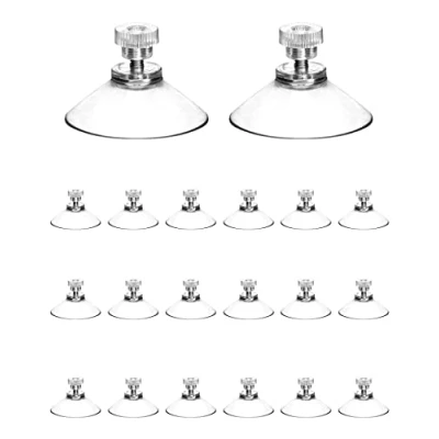 Afbeelding van QWORK® 20 stuks zuignap, zuignappen voor ramen, Ø 40 mm met gekartelde moer, schaduwstof auto, baddeur