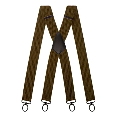 Afbeelding van Olata Brede multifunctionele bretels met karabijnhaak 4 cm, Olijfgroen (Zwarte Clips)