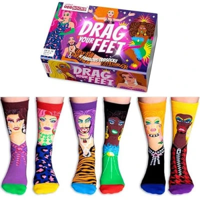 Afbeelding van United Odd Socks Unisex 3 PACK Mottomotive Sokken, Maat: 39 42, Drag your feet