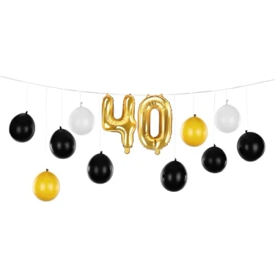Afbeelding van Ballonslinger 40 jaar zwart goud
