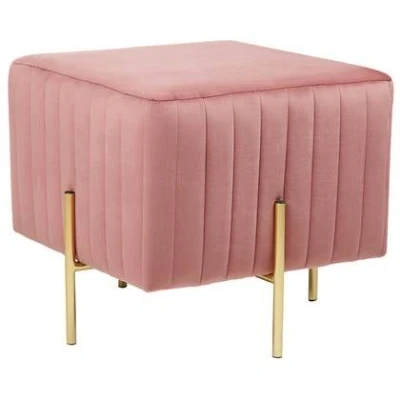 Afbeelding van Beliani DAYTON Poef Roze Fluweel