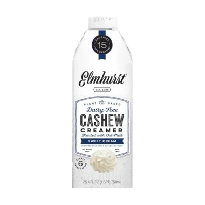 Afbeelding van Elmhurst Sweet Cream crème de noix cajou, blanc végétal à base cajou et d&#039;avoine, café végétalienne, sans lactose, sucre ajouté, gluten, végétalienne