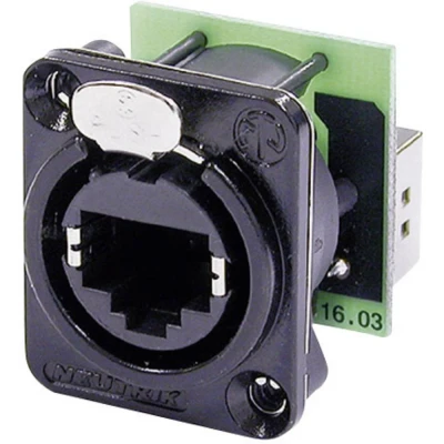 Afbeelding van Neutrik NE8FDP B RJ45 dataconnector etherCon D serie Bus, recht Aantal polen: 8P8C Zwart 1 stuk(s)