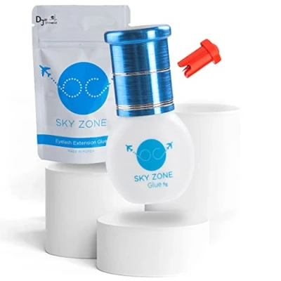 Afbeelding van P Beauty Sky Glue Zone Wimperverlengingslijm, 5 ml, extra sterke grip, droogtijd 1 2 seconden, minder stoom, houdbaarheid 6 weken, permanente lijm, extensions