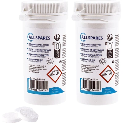 Afbeelding van AllSpares Reinigingstabletten (2x30) geschikt voor Bosch/ Siemens/ Philips/ Saeco 310575 / TCZ6001/ CA6704