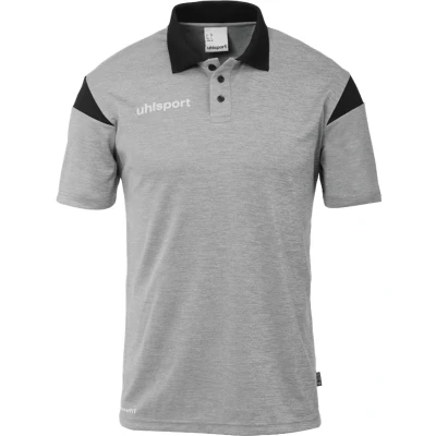 Afbeelding van Uhlsport Squad 27 Polo Heren Donkergrijs Gemeleerd / Zwart Maat: L