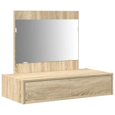 Afbeelding van vidaXL Sonoma Eiken Bewerkt hout 83 x 40 70 cm Spiegel Kaptafel