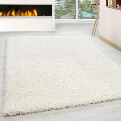 Afbeelding van Basic Shaggy vloerkleed Creme Hoogpolig 200x290 cm