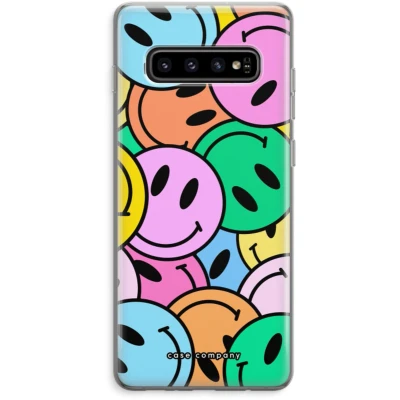 Afbeelding van Case Company® hoesje geschikt voor Samsung Galaxy S10 Plus Smiley N1 Soft Cover Telefoonhoesje Bescherming aan alle Kanten en Schermrand