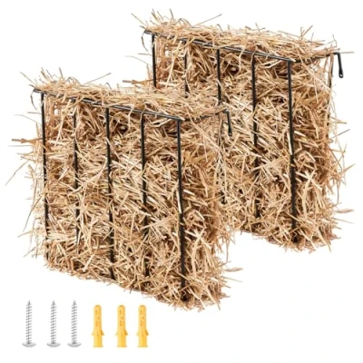 Image de VEVOR Mangeoire à foin râtelier pour bétail fixation murale 109 L 2 PCs