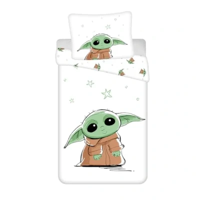 Afbeelding van Star Wars Dekbedovertrek Baby Yoda Eenpersoons 140 x 200 cm Katoen