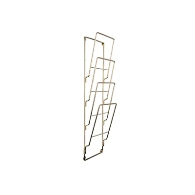 Afbeelding van Present Time Tijdschriftenrek Wire Staal Verguld 60x19cm Scandinavisch