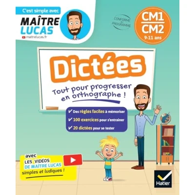 Afbeelding van DICTEES CM1 CM2 10 11 ANS MAITRE LUCAS PAR MATIERE