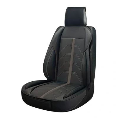 Afbeelding van SUMEX Rugleuning voor autostoelen, model Potenza, kleur zwart en grijs, universele waterdichte kunstlederen sporthoes