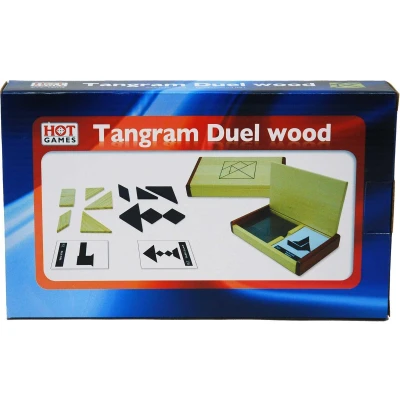 Afbeelding van Tangram dubbel kist blank hout+60 kaart.
