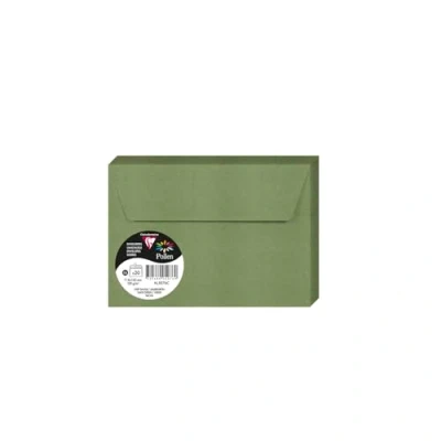 Image de Clairefontaine 5076C Un Paquet de 20 Enveloppes Auto Adhésives Format C6 11,4x16,2cm 120g/m² Coloris Vert Sauge Invitation Evènements et Correspondance Gamme Pollen Papier Premium Lisse