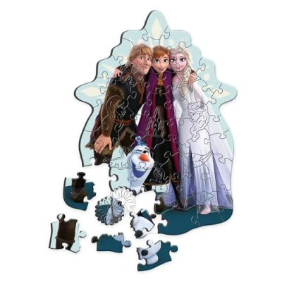Afbeelding van Trefl houten puzzel: Frozen, de geliefde ijskoningin 50 stukjes, puzzel met onregelmatige vormen, 10 figuren, voor kinderen vanaf 5 jaar