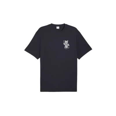 Afbeelding van PUMA Graphic Card Play relaxed T shirt voor Heren, Blauw, Maat XS