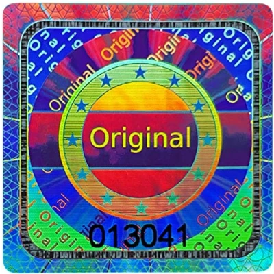 Afbeelding van 105 stuks 3D hologram origineel zegel met serienummer 25 mm zilver glanzend veiligheidszegel, kwaliteitszegel, garantiezegel, zegeletiketten