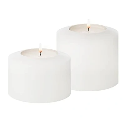 Afbeelding van EDZARD Cornelius Set van 2 theelius windlichten, diameter 7 cm, hoogte 5 cm en voor standaard theelichtjes transparante theelichtjes, hittebestendig tot 90 graden