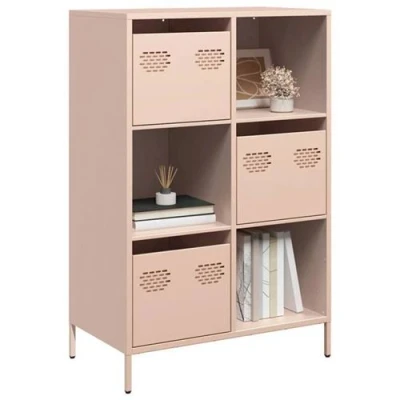 Image de vidaXL Buffet haut rose 68x39x103,5 cm acier851383