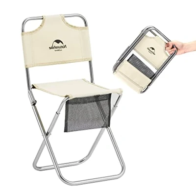 Afbeelding van Vouwkruk campingkruk opvouwbaar draagbare mini klapkruk voor vissen, picknick outdoor (lichtgeel)