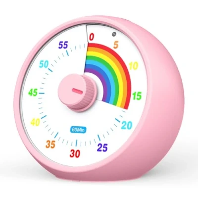 Afbeelding van Visuele timer voor kinderen, 60 minuten aftellen klaslokaal, kantoor, keuken, tijdmanagementgereedschap kinderen met stille werking, Pomodoro