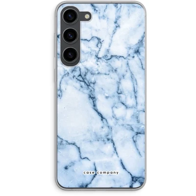 Afbeelding van Case Company® hoesje geschikt voor Samsung Galaxy S23 Plus Blauw marmer Soft Cover Telefoonhoesje Bescherming aan alle Kanten en Schermrand