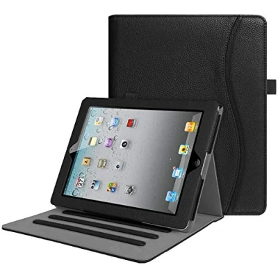 Afbeelding van Fintie Beschermhoes voor iPad 2/iPad 3/iPad 4 (oude modellen) 9,7 inch [Hoekbescherming] Multi hoek standfunctie met documentsleuven, automatische slaap/wake, zwart