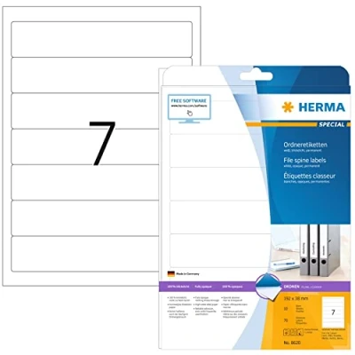 Afbeelding van Rugetiket HERMA 8620 smal 38x192mm zelfklevend wit