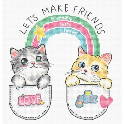 Afbeelding van Borduurpakket let&#039;s make friends! Letistitch L8043 telpatroon om zelf te borduren