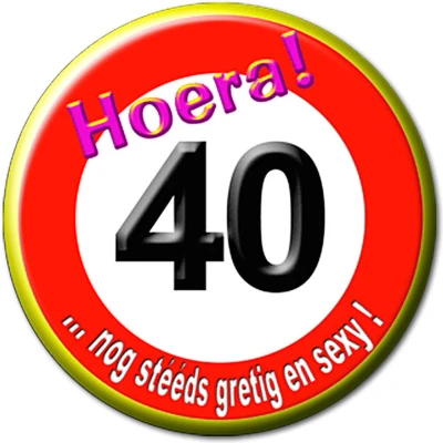 Afbeelding van Button klein 40 jaar Verkeersbord per stuk
