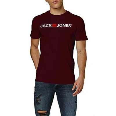 Afbeelding van Jack &amp; Jones Jjecorp Logo Tee Ss Crew Neck Ss19 Noos T shirt voor heren., Rood (Port Royale)