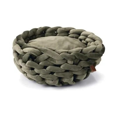 Afbeelding van Kattenmand ziba fluweel groen 40x40x15 cm