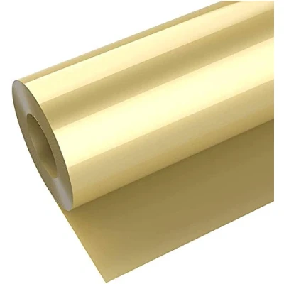 Afbeelding van Hikenri Thermo transfer vinylrol, 30,5 x 305 cm, zelfklevend, voor knutselprojecten, borden, scrapbooking, T shirts printen (aards goud)